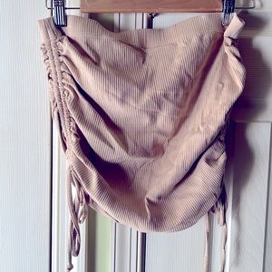 Ruched tan skirt
